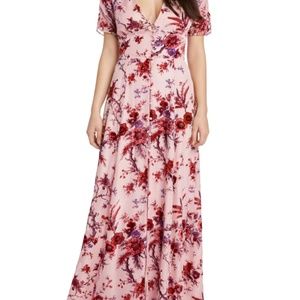 Velvet Floral Maxi Dress